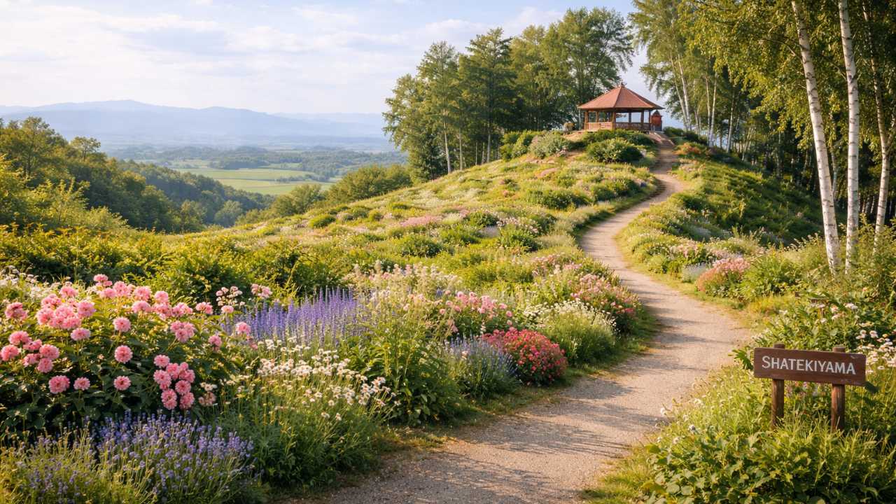 上野ファームの季節の花が広がる園内風景の画像