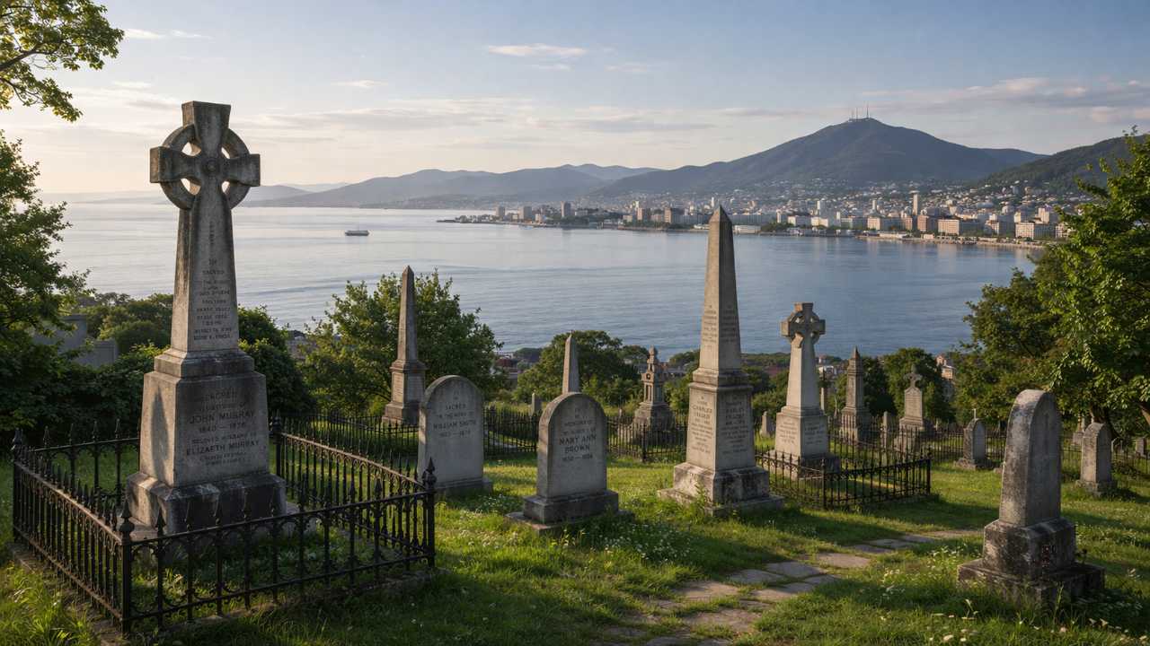 海を望む外国人墓地の静かな景色