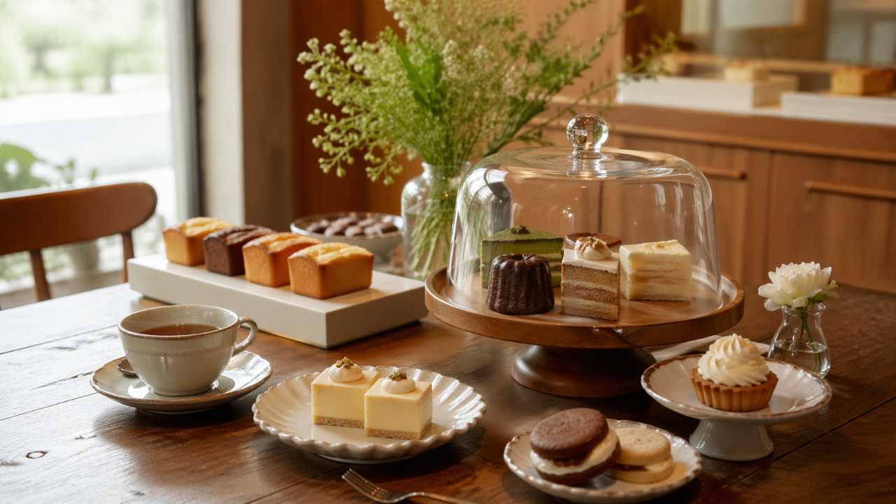 北海道の人気菓子店をイメージした上品で落ち着いたカフェ空間