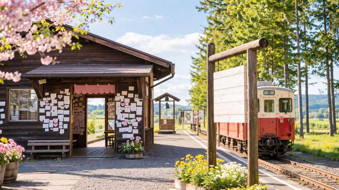 北海道帯広市の幸福駅をモチーフにした旅行ブログ用アイキャッチ