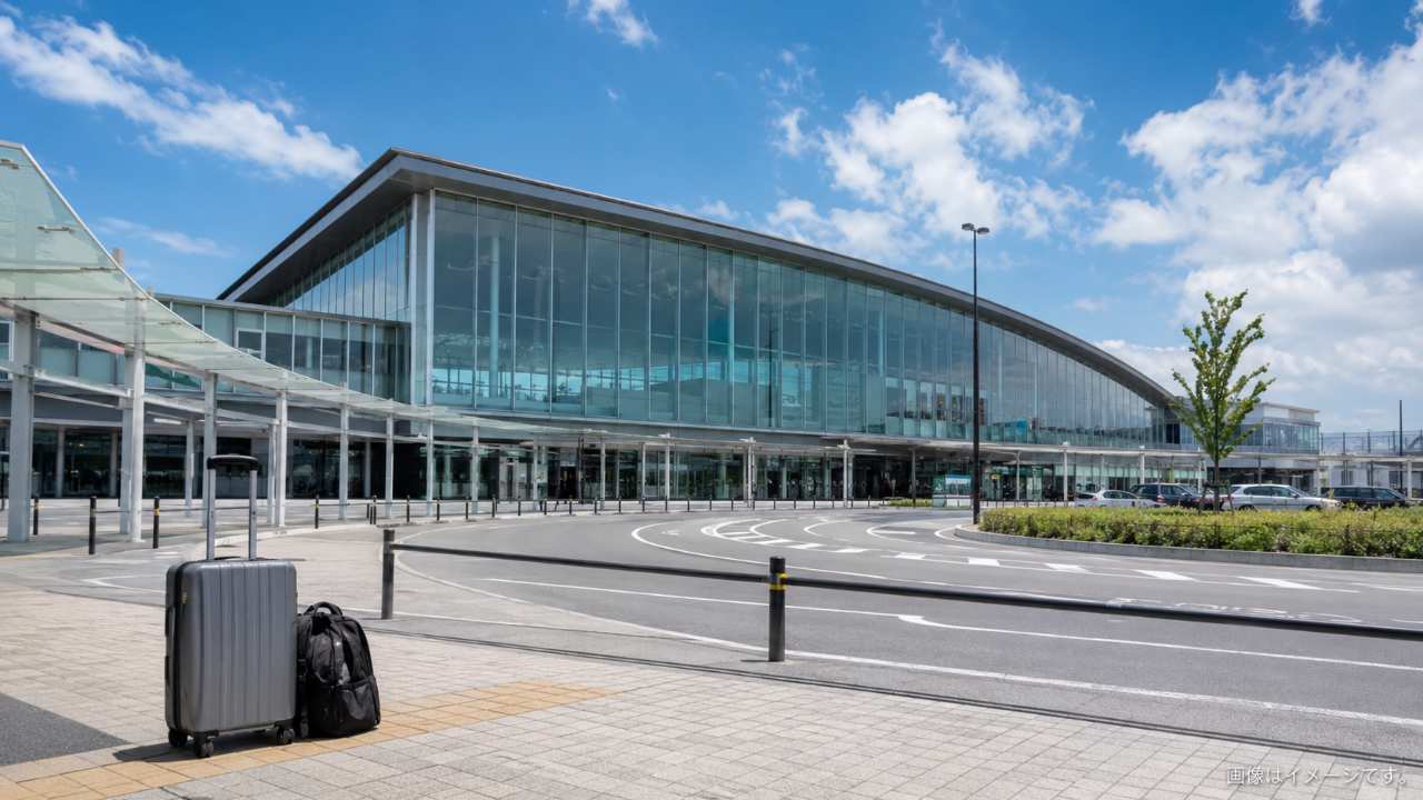 新函館北斗駅の駅舎をイメージした近代的なガラス張りの建物