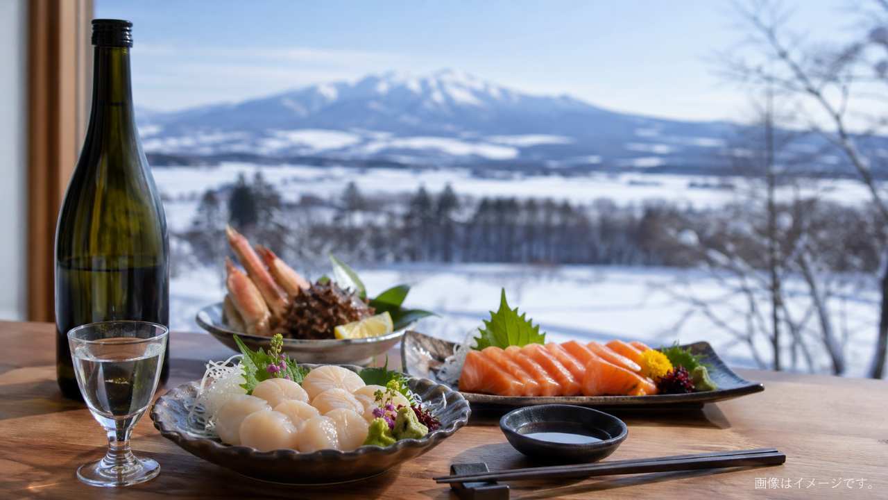 北海道の日本酒をテーマにしたブログ用アイキャッチ画像